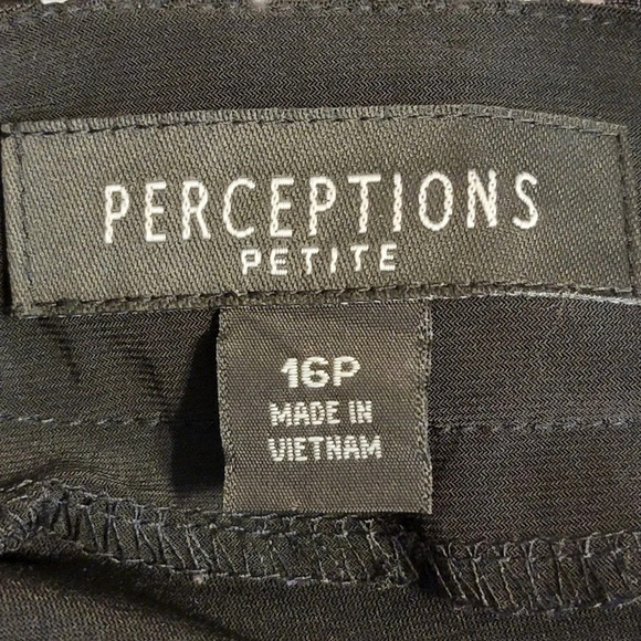 PERCEPTIONS PETITE Women's Embellished Collared Knit Cardigan Black Size 16P - Picture 8 of 14